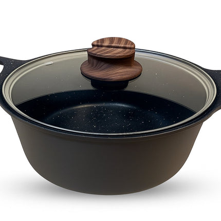 Hakal Gietaluminium Kookpan - braadpan - met Glazen Deksel -Ø 36 cm - Inductiegeschikt