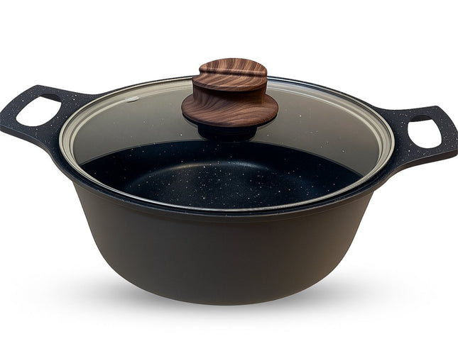 Hakal Gietaluminium Kookpan - braadpan - met Glazen Deksel -Ø 36 cm - Inductiegeschikt