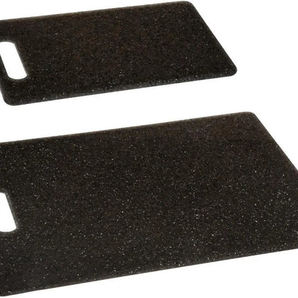 Set van 2x stuks zwart snijplanken 25/36 cm van kunststof - Broodplanken - Snijplankjes