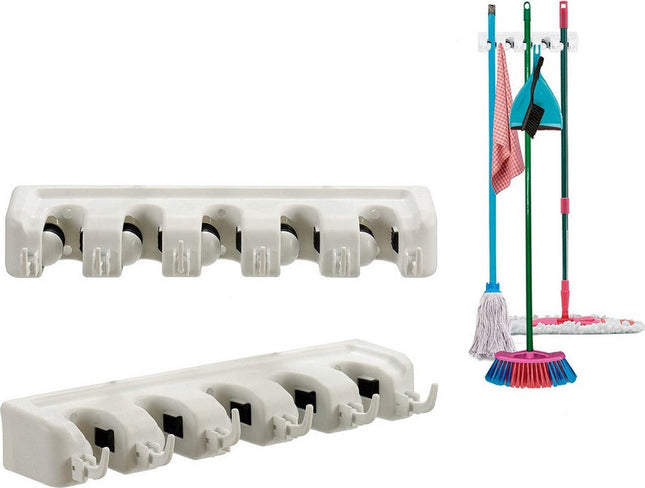 Wall Support for Brooms Plastic (9 x 6 x 40 cm)