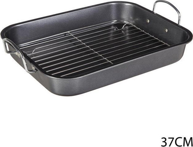 Braadslede met uitneembaar rek anti-aanbak staal 37 x 29 x 5,5 cm