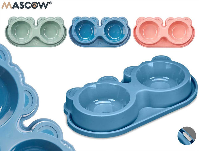 Mascow - Dubbele Voerbak - Voerbak voor Honden - Hondenvoerbak - Drinkbak Hond - Blauw