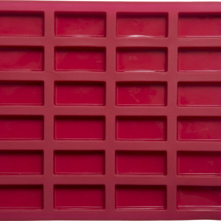 Rechthoekige siliconen bakvorm cake 31,2 x 23,5cm voor 24 mini Financiers 5,6 x 2,5 cm (minigebak) Rood | cakevorm met handgrepen | cakevormen | anti-aanbaklaag SILIFIN-PRO