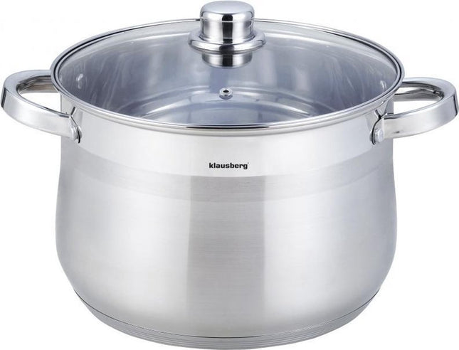 Klausberg 7168 - soeppan met deksel - 22,4L - Ø34 cm - RVS - inductie - alle warmtebronnen