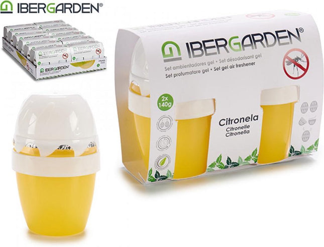 Ibergarden Luchtverfrisser Citronella 14 X 9,5 Cm Geel 2 Stuks