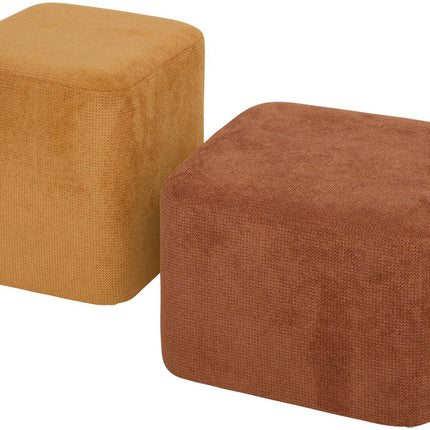 Atmosphera Poef 2-in-1 - 41x30x41cm - Amber/Oker