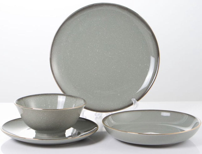 Serviesset 24-delig 6 Personen - marble grey -Gold