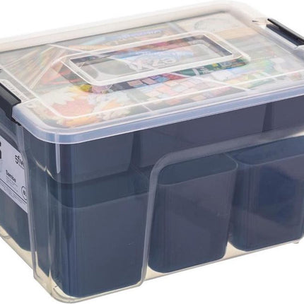 5Five Opslag sorteerbox - 5 vakjes indeling - 30 x 21 x 11 cm - kunststof - opbergdoos - 5000 ml