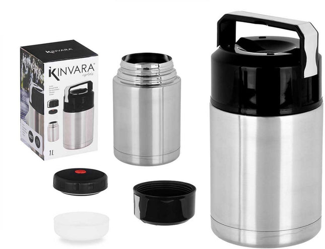 Kinvara - Thermos Lunchbox 1L – Vacuüm-Geïsoleerde Voedselcontainer – RVS Soep- en Voedselbeker – Lekvrije Thermische Beker