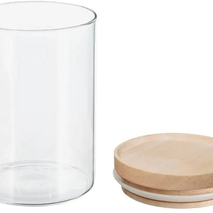 Secret de Gourmet Voorraadbus - 4x stuks - voorraadpot - 600 ml - glas - met houten deksel - voedsel - keuken