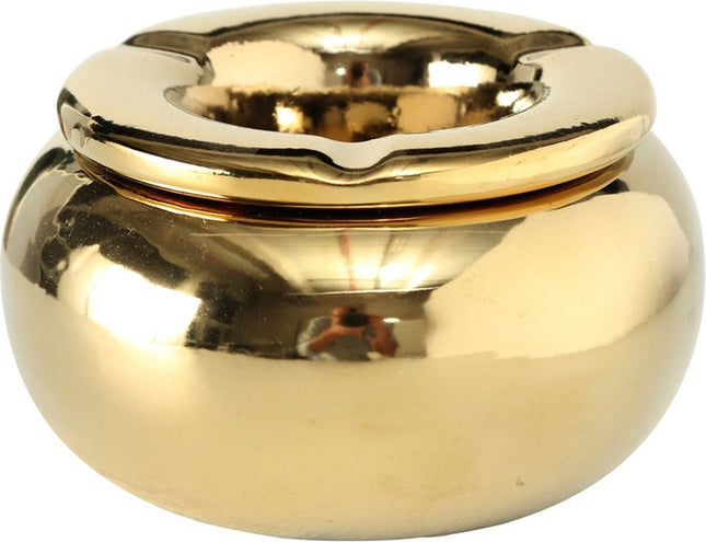 Terras asbakken - metallic goud - dia 14 cm - Buiten asbakken - Tafelaccessoires - Tuin artikelen