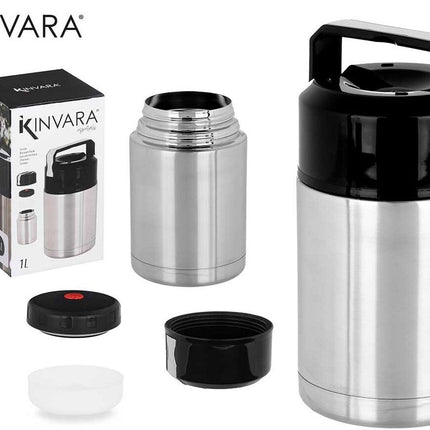 Kinvara - Thermos Lunchbox 1L – Vacuüm-Geïsoleerde Voedselcontainer – RVS Soep- en Voedselbeker – Lekvrije Thermische Beker
