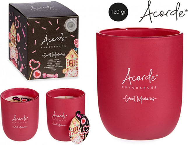 Acorde Geurkaarsen In Glas - Twee Kaarsen - Twee Geuren - Aardbei - Frisse Oceaan - Parfum - Wax Wit - Glas - 2 stuks - Sfeer Cadeau