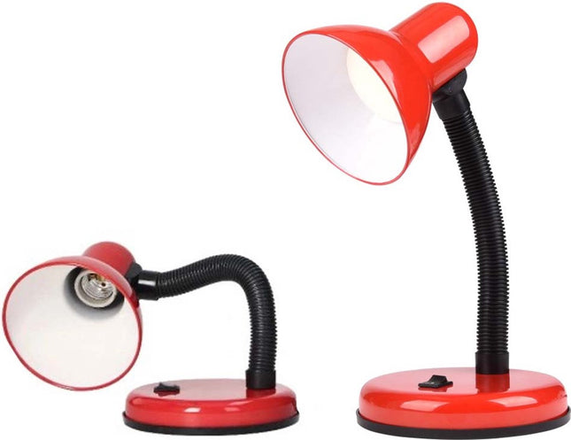 Bureaulamp rood zwart - buigbare poot - metaal - kinderkamer