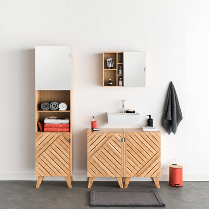 5Five Bamboe Modern Badkamerkast met modulaire Deur - Ideaal voor elke ruimte, groot of klein