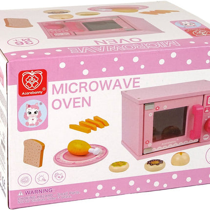Houten Magnetron Speelgoed - Keuken Accessoires Set met Eten - Educatief Kookspeelgoed - Duurzaam Houten Speelgoed - Keukenset - Kippenbout