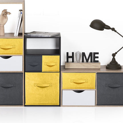 5Five Opbergmand/kastmand - zwart - 29 liter - 31 x 31 x 31 cm - Opbergboxen - Vakkenkast manden - polyester