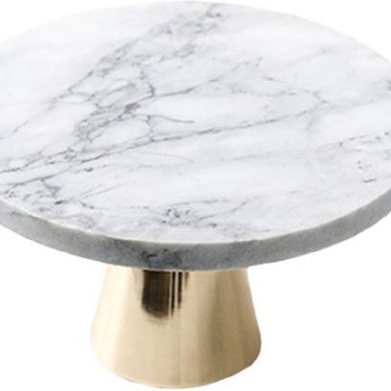 Hakal - Taartplateau - Rond - Wit/Goud - marmer dienblad