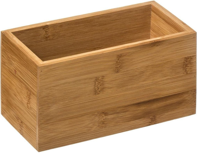5Five Opberg/sorteer/lade verdelers bakjes - 4x stuks - bamboe hout - 18 x 9 x 9.5 cm