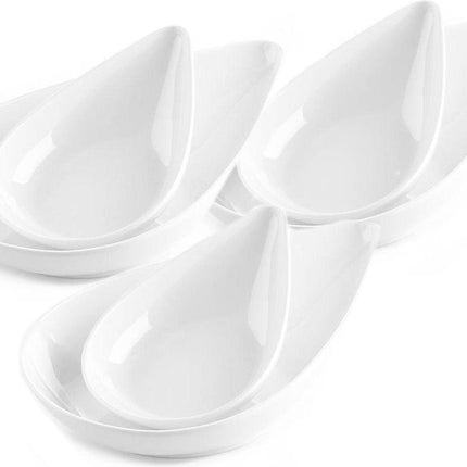 Melamine druppel schaaltjes wit 6 stuks 17,5 cm x 11,5 cm