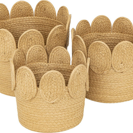 Atmosphera Set van 3 mandjes - Ø22/26/29cm - Beige