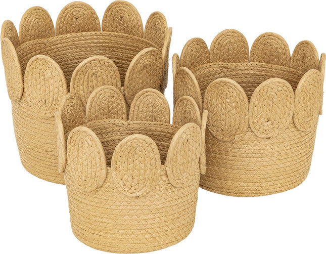 Atmosphera Set van 3 mandjes - Ø22/26/29cm - Beige