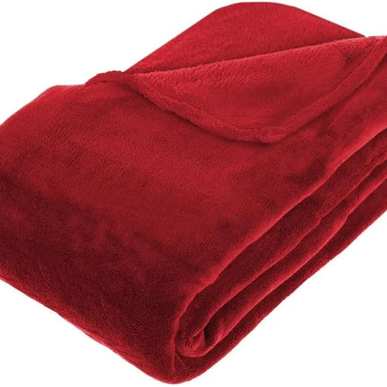 Grote Fleece deken/fleeceplaid rood 180 x 230 cm polyester - Bankdeken - Fleece deken - Fleece plaid