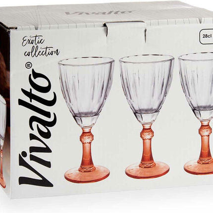 Vivalto - Wijnglazen Exotic Collection set 6x op oranje voet 275 ml