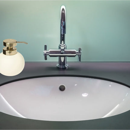 5Five Set van zeeppompje en toiletborstel - ivoor - kunststeen - Modern