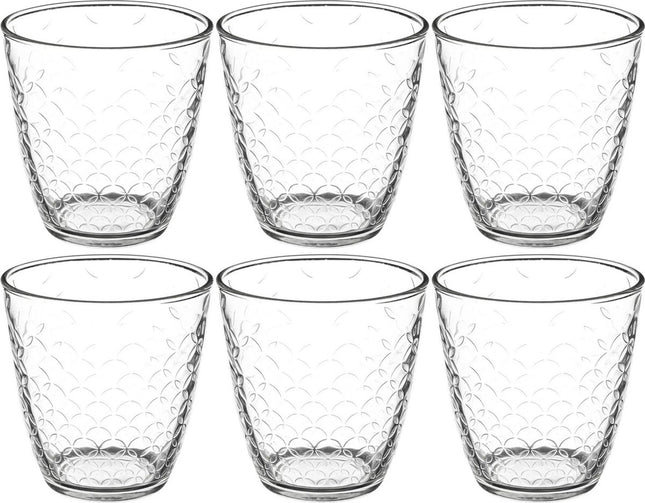 Secret de Gourmet waterglazen Rome -set 6x - 250 ml - deco glas - drinkglazen - deco glas