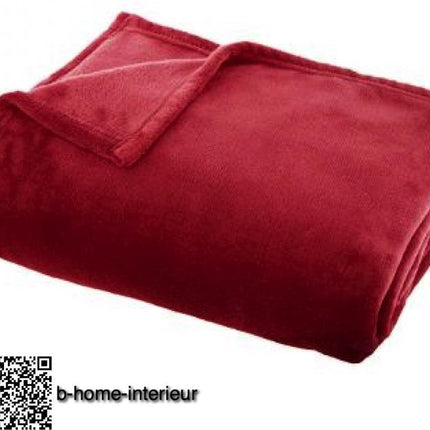 Atmosphera Plaid deken - rood - polyester - 130 x 180 cm - Bankdeken - Fleece plaid