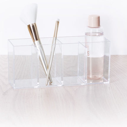 5Five Make-up organizer 4 vakken - 22 x 7 cm - kunststof - Nagellak houder - Make-up houder - Organizers