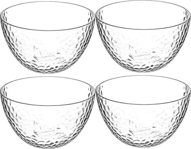 Secret de Gourmet - 4x - Kommetjes/Schaaltjes - kunststof - transparant - 14 x 8 cm