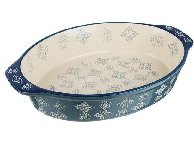 Millimi  Flakes Keramische Ovenschaal - Saladeschaal - 31 x 20.5 cm - Lichtblauw