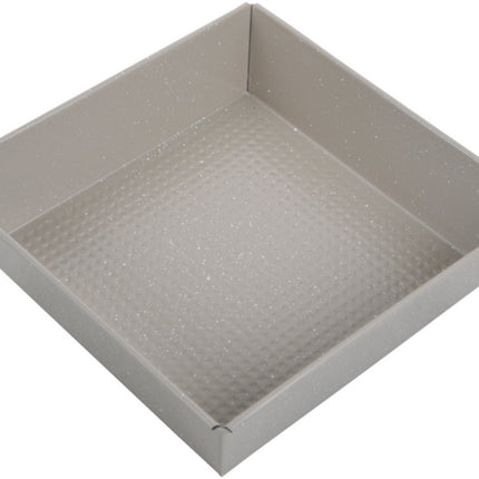 KINGHoff KH-1974 Vierkante Cakevorm 24x24x6 cm - Bakblik voor Brownies, Cheesecake en Ovenschotels - Antiaanbaklaag - Ovenbestendig tot 220°C - Beige