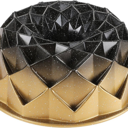 Bakvorm Gietaluminium geblokt 24cm - tulband bundt - Anti-aanbak Laag - Taartvorm - Springvorm - Goud - 24 cm