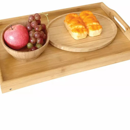 Kinghoff KH1502 Bamboe Ontbijttafel - Opvouwbaar Dienblad - 50x30x7 cm - Multifunctioneel (Ontbijt, Diner, Laptoptafel)