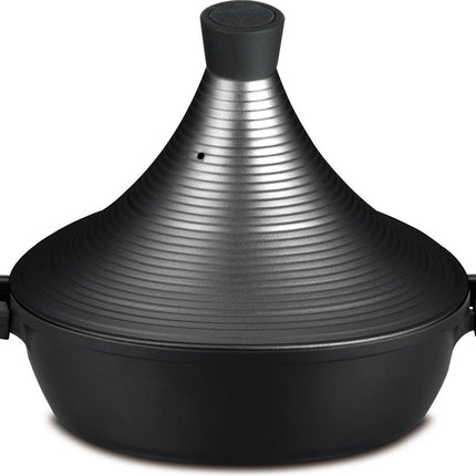 Hakal Tajine Marrakesh XL - Shining zwart 32 cm - geschikt ook voor Inductie