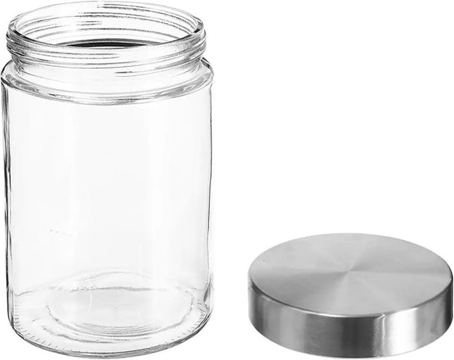 Secret de Gourmet Voorraadbus/voorraadpot - 1,2L - glas - RVS deksel - 750 ml - met luchtdichte deksel