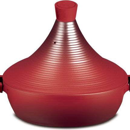Aluminium tajine Marrakesh- Rood geschikt ook voor Inductie Ø 28 cm