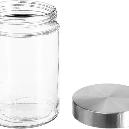 Secret de Gourmet Voorraadbus/voorraadpot - 4x - 1,2L - glas - RVS deksel - 750 ml - met luchtdichte deksel