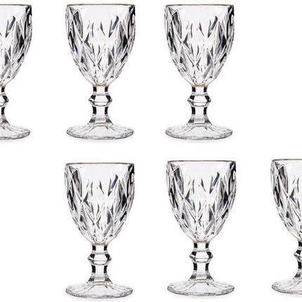 Vivalto Wijnglazen - 6x - kristal look - gouden rand - 254 ml