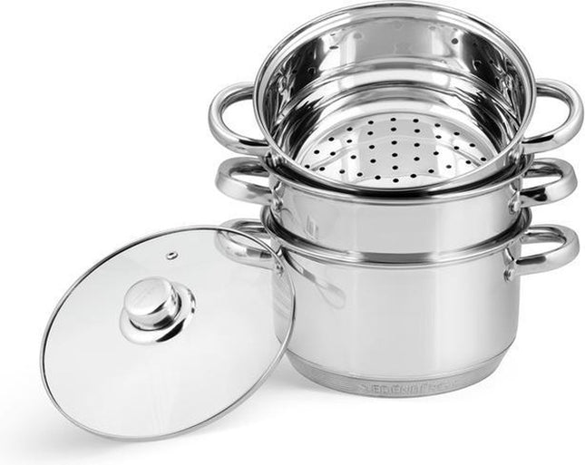 Edënbërg Classic Line - Stoompannenset - Ø 20 cm - 4-delig - 9-Laags Bodem!