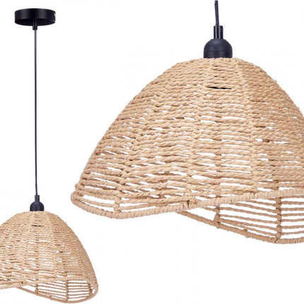 Hanglamp Kegelvorm - Rotan - Naturel - 30x34x20cm - GiftDecor
