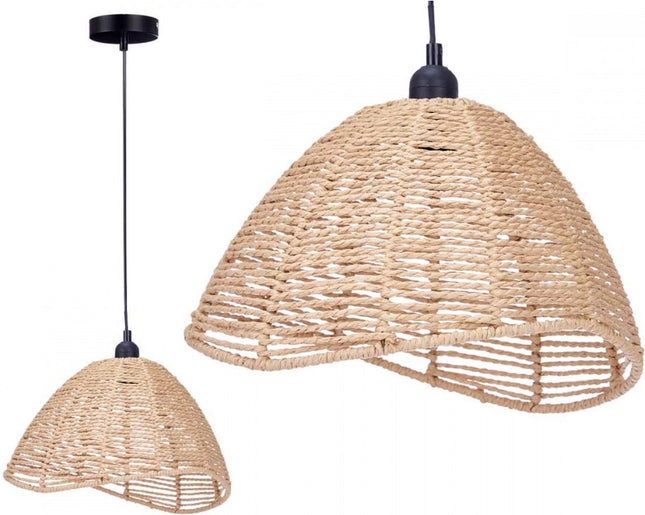 Hanglamp Kegelvorm - Rotan - Naturel - 30x34x20cm - GiftDecor