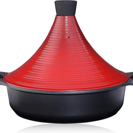 Marokkaanse Tajine Kookpot | Inductie | Zelfvullende deksel 28 cm metaal | Super Non Stick Traditionele Malse Slow Cook Tajin Braadpan'