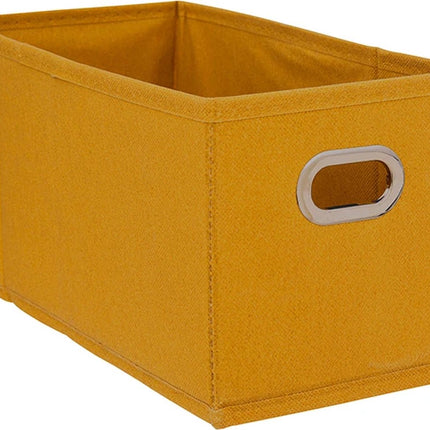 5Five Opbergmand/kastmandje - Geel - 31 x 31 x 31 cm - 29 liter - Vakkenkast manden - Stof met versterkte bodem - Opvouwbaar