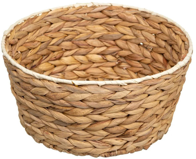 5Five Rieten gevlochten mandje - naturel - D36 x H13 cm - rond - opbergmandje - broodjes - badkamer