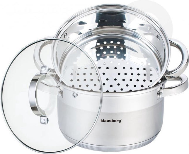 Klausberg 7138 - stoompan - 3 delig - 20cm - rvs - alle warmtebronnen