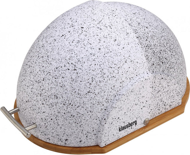 Klausberg 7094 - Broodtrommel - marmer kleur - Acryl - bamboe